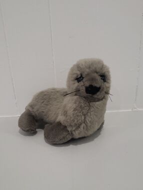 Vintage Plush Gray Seal Stuffed Animal Soft Small Pet Toy Stuffed
